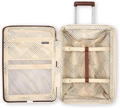 Virtuosa Hardside 21 Inch Carry On Luggage - Airline Approved with 360 Spinner Wheels, RightHeightTM Adjustable Handle - Zippered WetPakTM - TSA Lock - Expandable Light Polycarbonate Shell - Off White