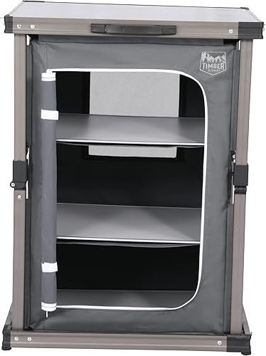 Miniatura 11 de TIMBER RIDGE Estación de cocina de aluminio portátil ligera resistente al calor, mesa plegable para barbacoa, picnic, patio trasero, gris