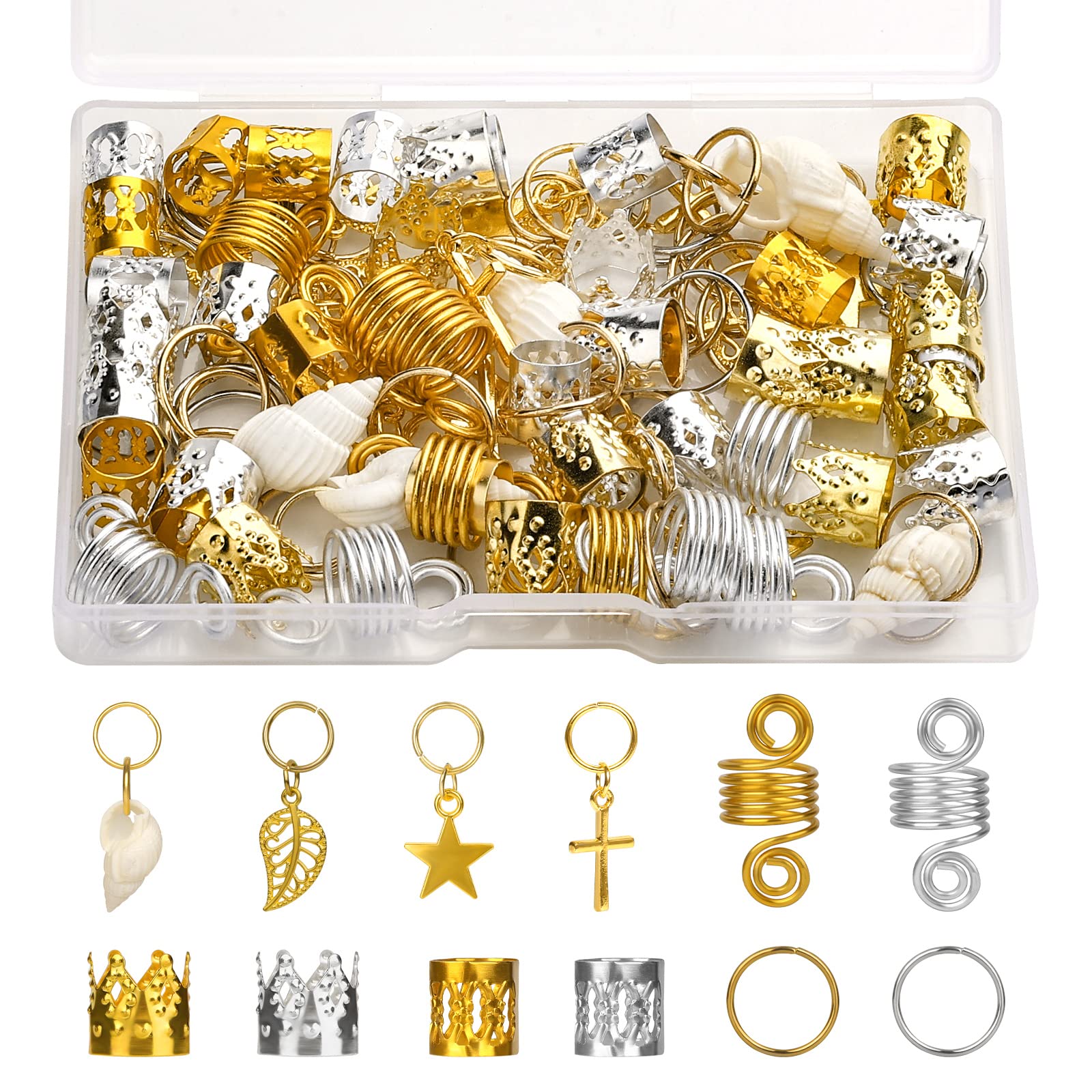 Buy SAVITA 90pcs Hair Beads, Dreadlocks Hair Jewelry for Braids Metal