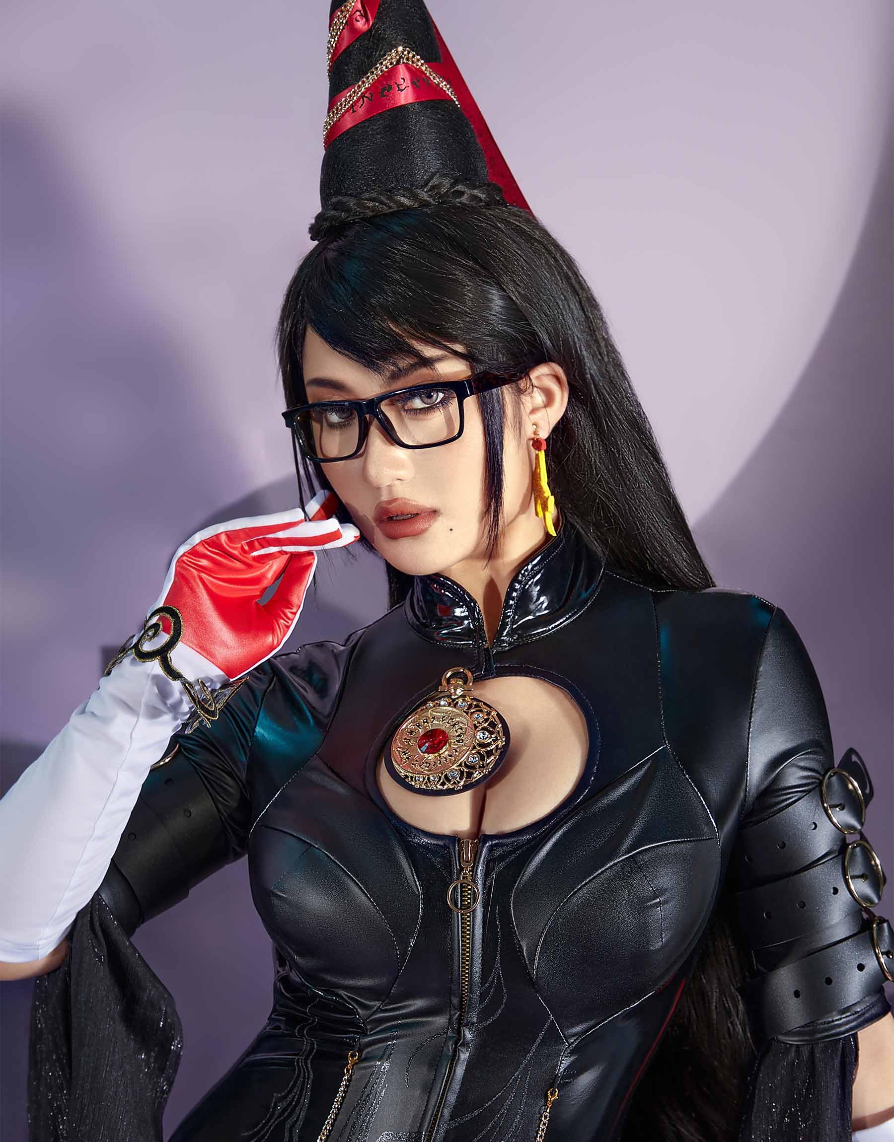 miccostumes Women's Costume Witch Cosplay Backless Bodysuit Gloves with Chains and Socks: Medium