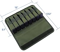 Vista 5 de Raiseek Molle 8 Mag Pouch con tapa, bolsa de almacenamiento para cargador de pistola