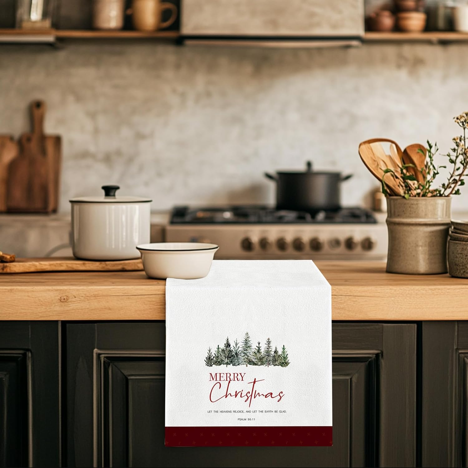 Christmas Kitchen Towels Set - Set of 2 Bible Verse Christmas Hand Towels Decorative, Christian Kitchen Towels 16x24, Christmas Kitchen Bathroom Decor - Image 3