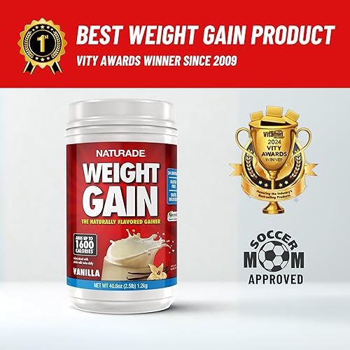 Miniatura 16 de Naturade - Mezcla de bebida natural para ganar peso - Sin gluten, sabor delicioso, 1600 calorías por porción - Ganador de masa con carbohidratos y