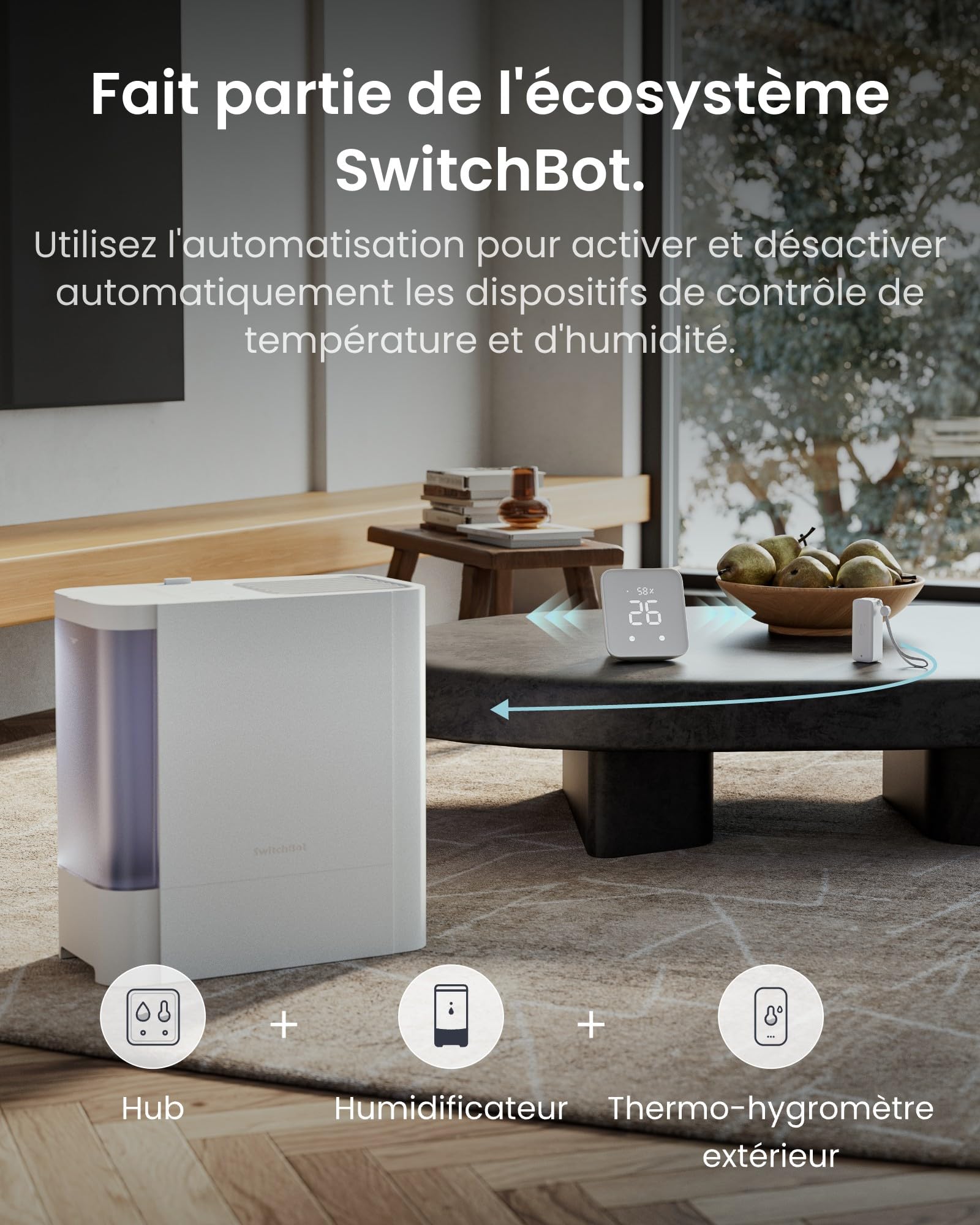 SwitchBot Lot 2 thermomètres hygromètre IP65 Bluetooth Capteur humidité intérieur extérieur