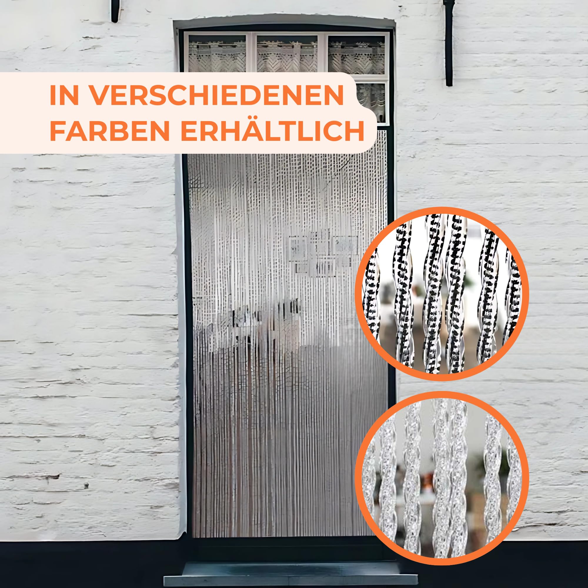 Trente Fliegenvorhang Orchidea - Verschiedene Größen und Farben, Balkontür Fliegengitter, Insektenschutz Luxe, Fliegenvorhang Schwarz 100 x 220 cm
