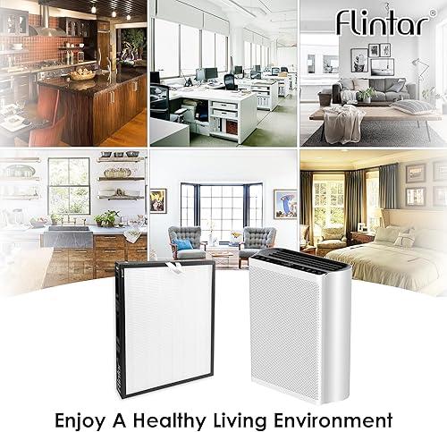 Miniatura 6 de Flintar Filtro de repuesto True HEPA, compatible con el purificador de aire LEVOIT EverestAir, grado H13 True HEPA + filtro de repuesto de carbón