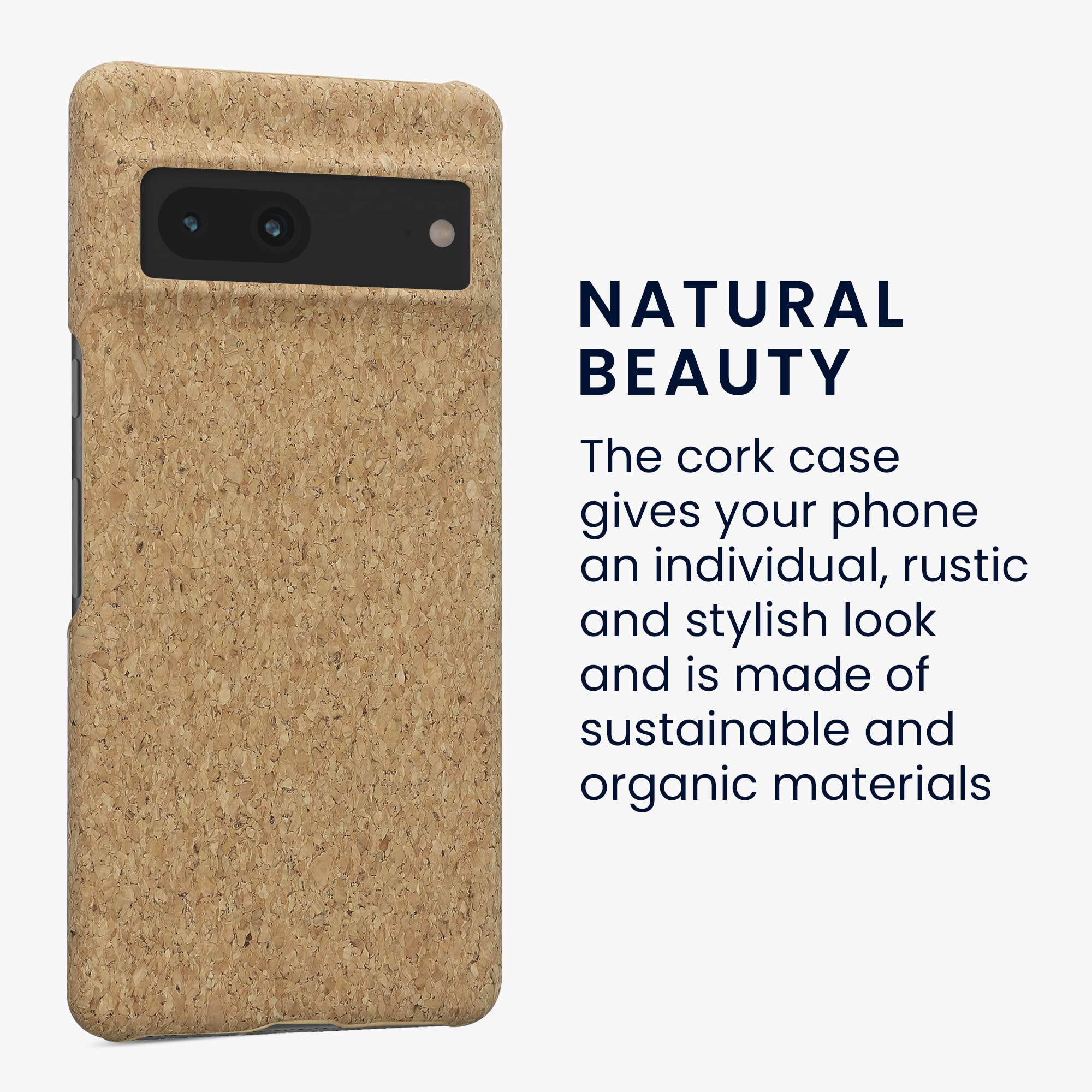 Kwmobile Custodia In Sughero Per Google Pixel 7a – Cover Rigida E Leggera, Naturale, Antigraffio Con Finitura Unica Marrone Chiaro - 3
