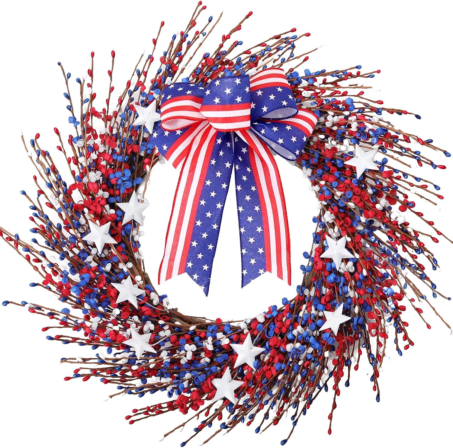 Amazon.com: WSTPUPU 4th of July Wreath 22 inch Patriotic Wreaths for ...