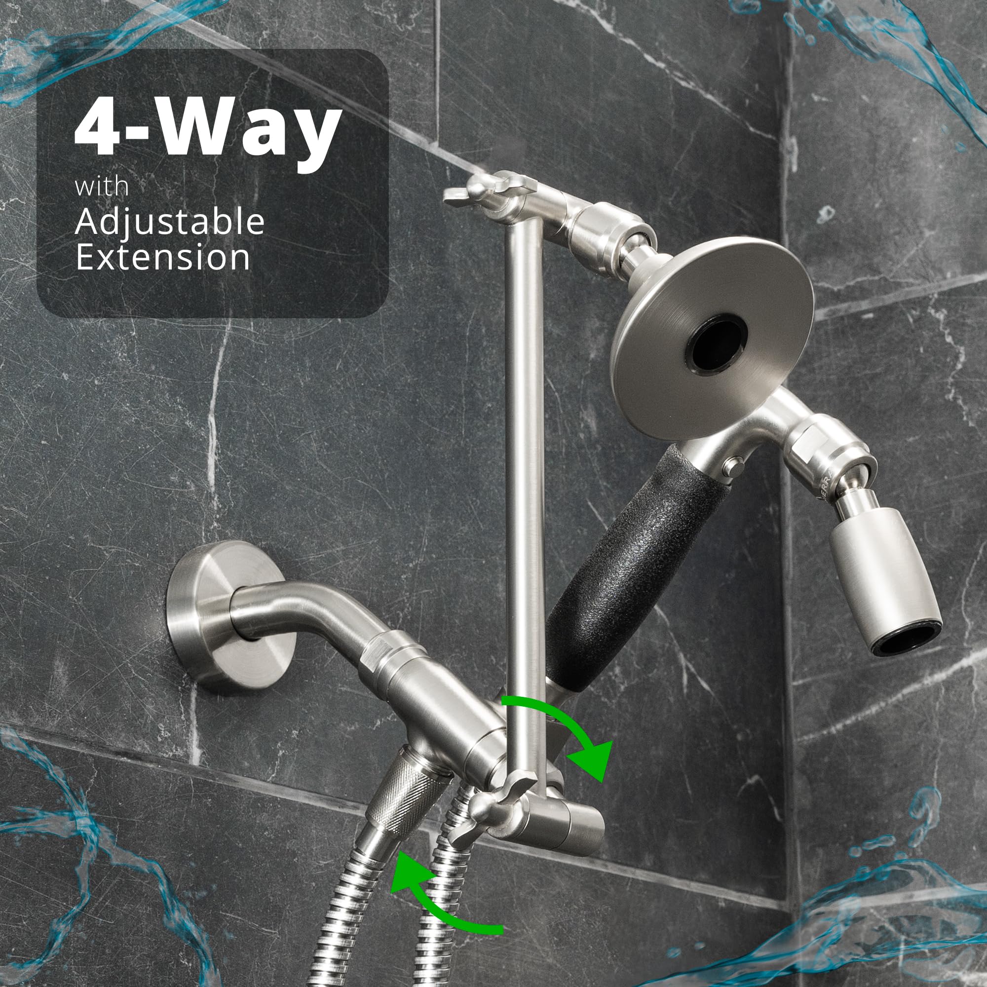 HIGHSIERRA SHOWERHEADS Metalowa słuchawka prysznicowa/ręczna słuchawka prysznicowa Combo - 3-kierunkowa głowica prysznicowa z funkcjami ręcznymi (brąz wcierany olejem)