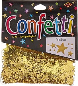 Beistle Gold Stars Confetti, 1/2-Ounce