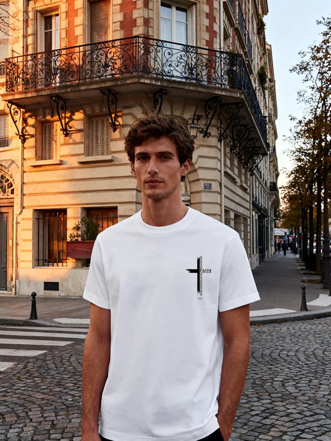 Christian Shirts for Men Jesus Shirt Faith Over Fear Shirt Christian T Shirts Short Sleeve Tops White - Image 4