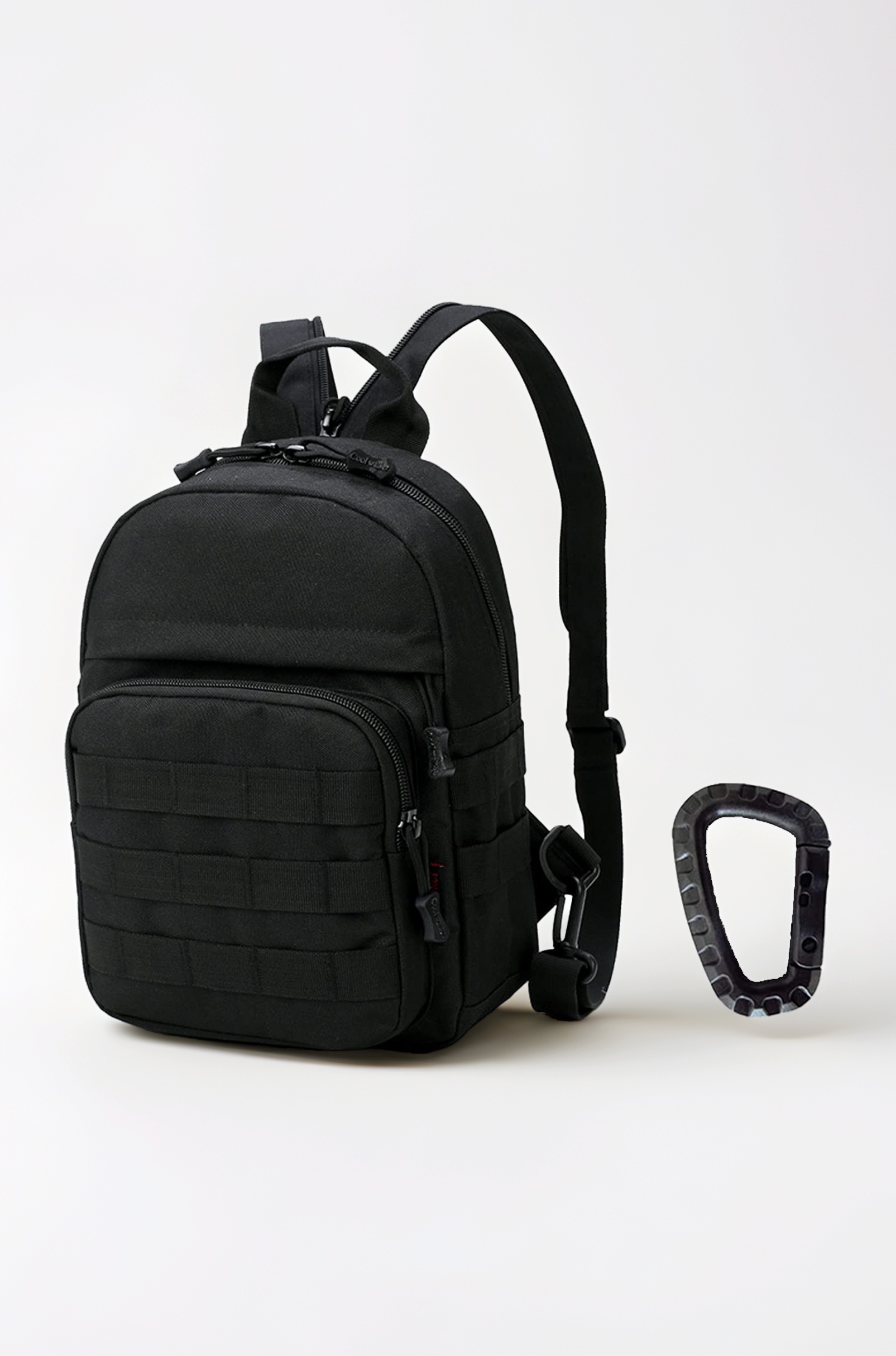 Mini Tactical Backpack, 6L Small Sling Backpacks Shoulder Bag For Running Travel Daypack with Carabiner For Men Women