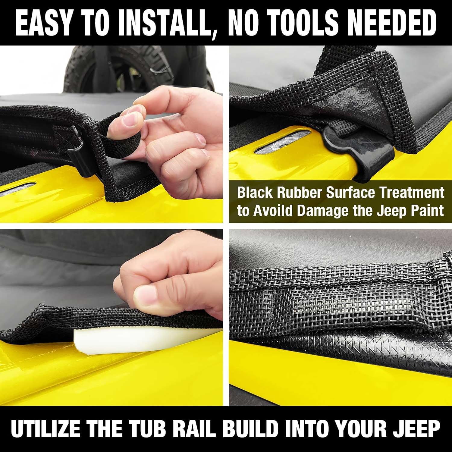 Tonneau Cover Compatible with Jeep Wrangler JK Cargo Trunk Cover Tailgate Back Toncover for JKU Unlimited 4 Door 2007-2018 Black