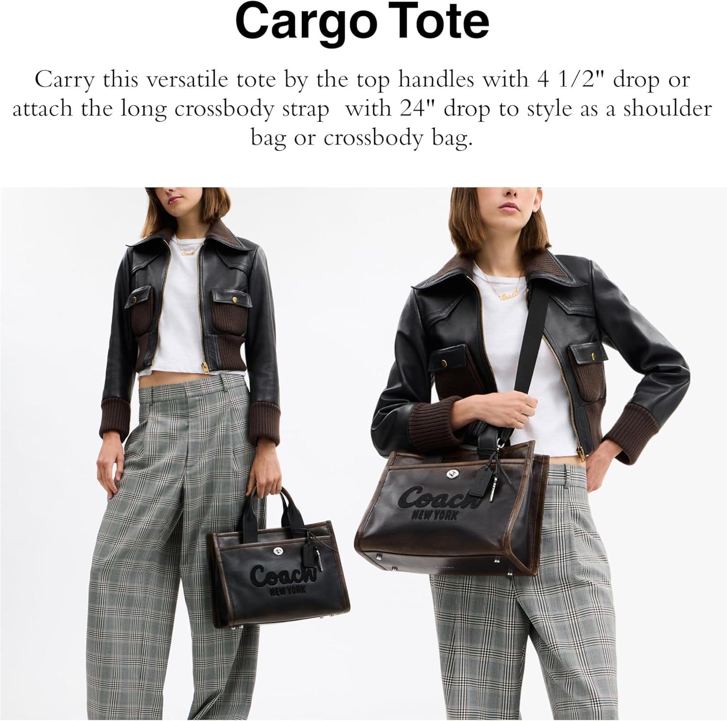 Coach Cargo Tote Bag with Bow Print - Image 3