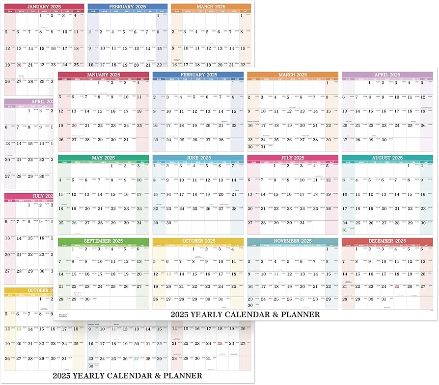 Amazon.com: 2025 Yearly Wall Calendar - Dry Erase Calendar 2025, Erasable Wall Calendar 2025, Jan 2025 - Dec 2025, 34.8'' × 22.8'', 2-Sided Horizontal/Vertical : Office Products