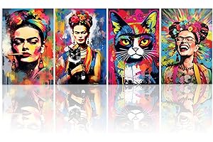 4 Pieces Frida Kahlo Wall Art Canvas