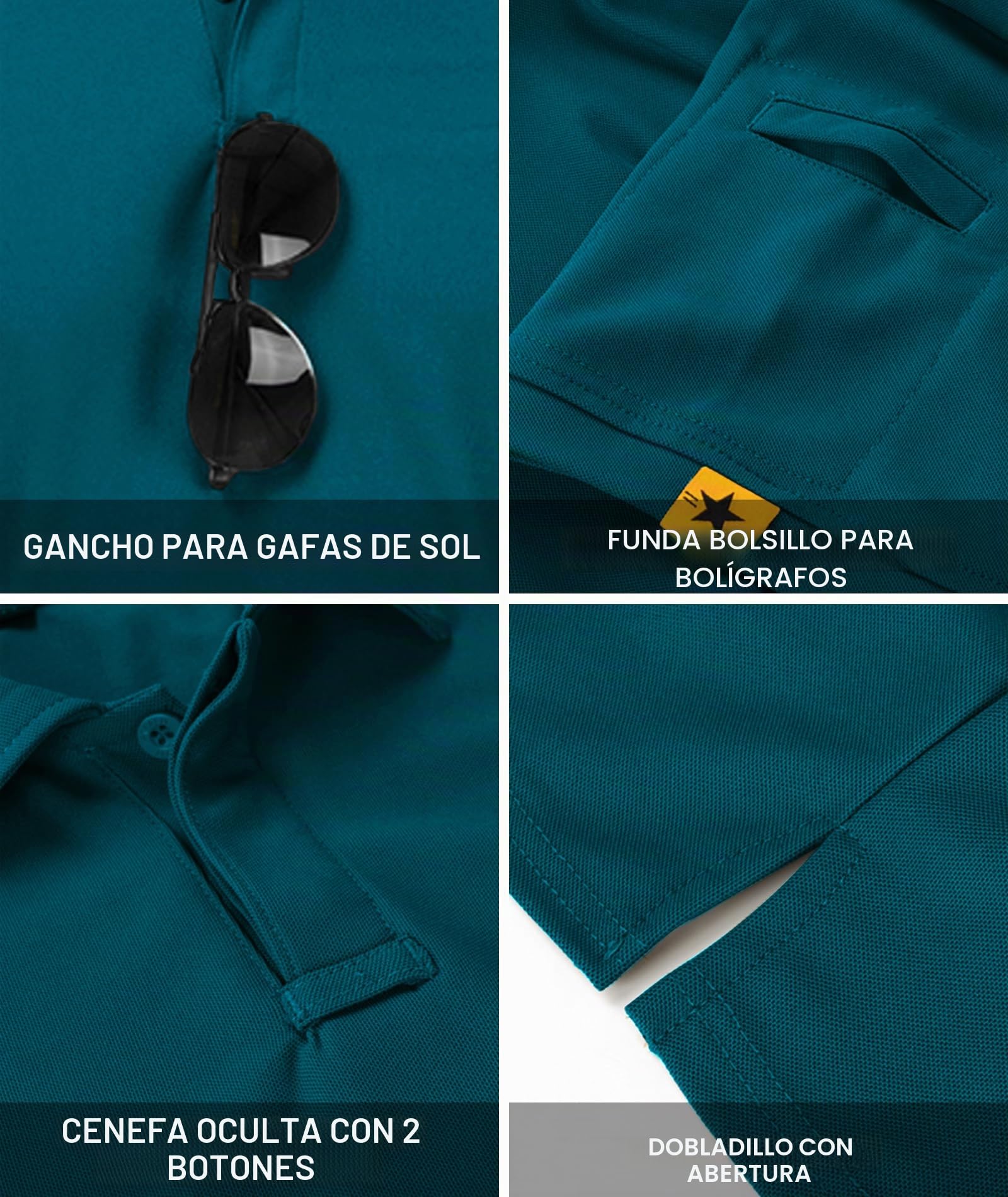 JACKETOWN Polo Manga Corta para Hombre Secado Rápido Transpirable Polo Tenis Polo Verano para Hombre Golf Camisa Deportiva Casual Basic Polo