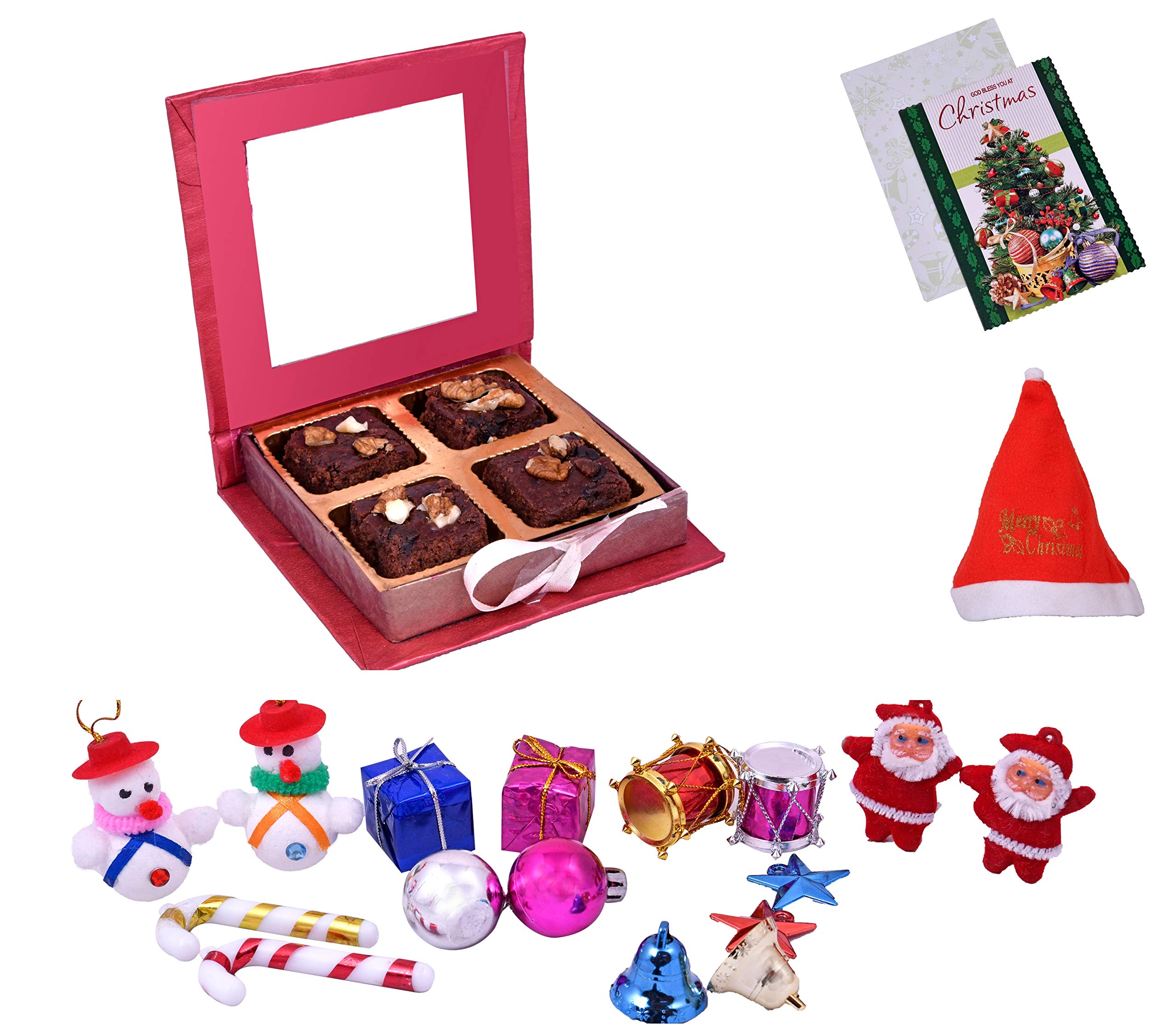 MANTOUSS Christmas Gift of Walnut Brownie + Christmas Card + Santa Cap + Christmas Tree Decoration Set-image-41