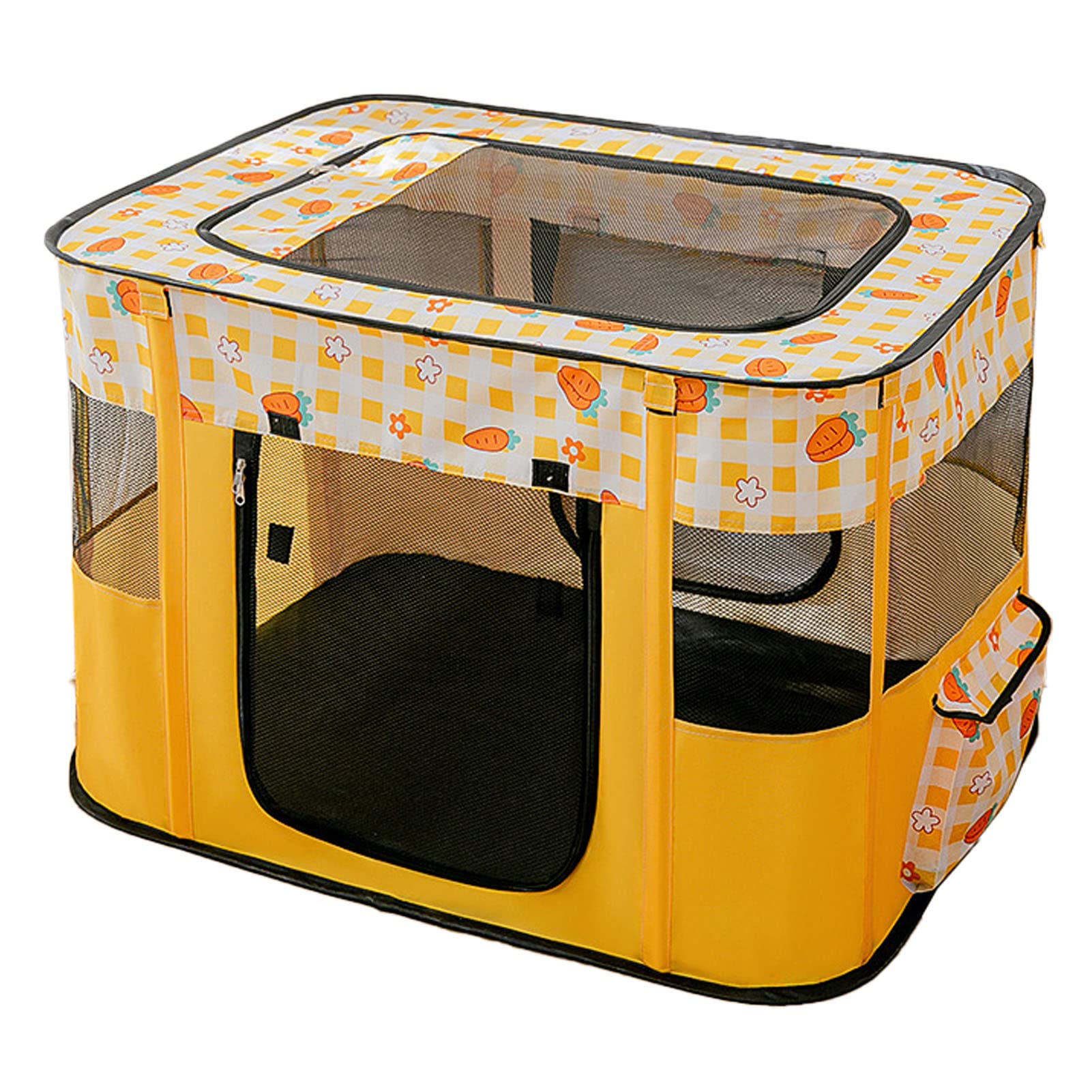 Sala Parto per Gattini, Box per Cani Pieghevole Cuccia per Gatti Lucernario Rimovibile Finestra in Tessuto Traspirante per la Casa (L/90 * 70 * 60#14)