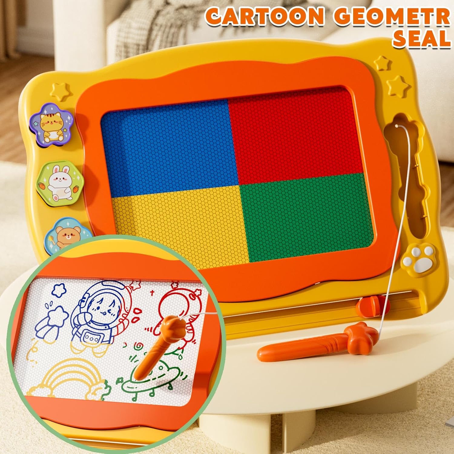 Large Magnetic Drawing Board for Toddlers, Magnetic Doodle Board for Kids, Etch A Sketch Magnet Erasable Writing Pad, Preschool Education Travel Toys for Kids Boys Girls Age 3 4 5 6 7 8 Years Old