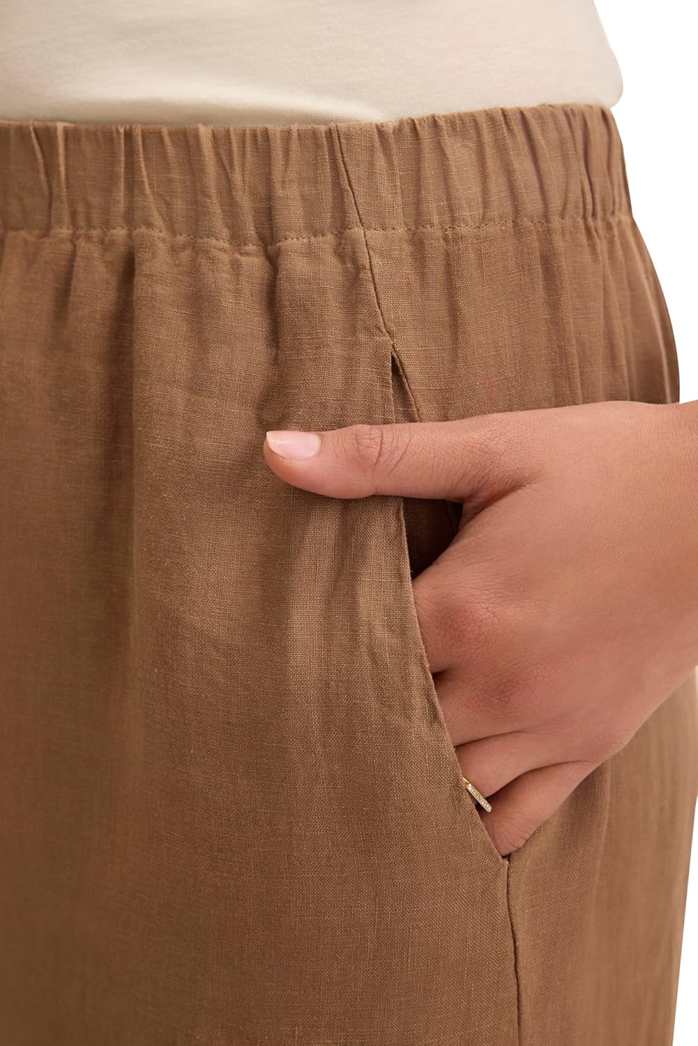 Velvet by Graham & Spencer Womens Lola Pull on Pants in Woven Linen Material - Image 5