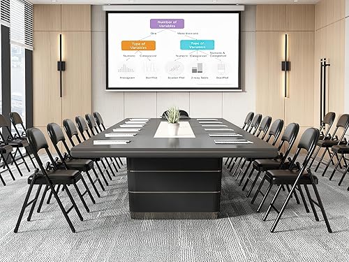 Miniatura 2 de Paquete de 4 sillas plegables negras con cojín acolchado y respaldo, sillas plegables acolchadas con marco de acero, asiento comercial apilable