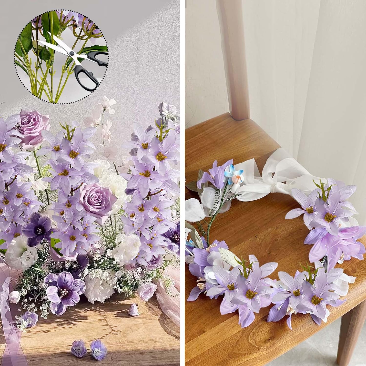 SNAIL GARDEN 2Pcs Delphinium Artificial Flowers, 26.7"/68cm Long Stem Larkspur Artificial Flowers, Purple Faux Artificial Snapdragon Flowers for Tall Vase, Home Office Garden Wedding Decor