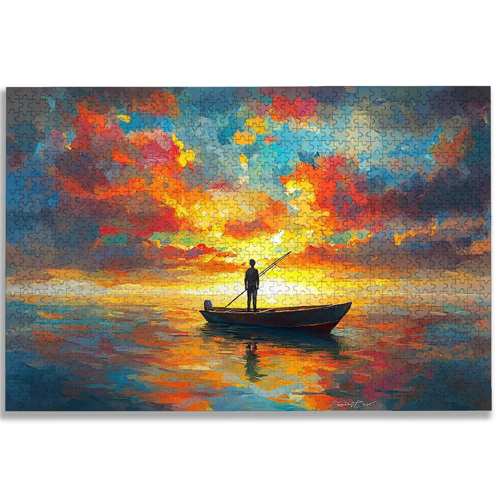 Puzzle 2000 Piezas, Puzzle Paisaje con Caja para Adultos, DIY Atardecer Rompecabezas Madera para Adultos, 2000 Piezas Rompecabezas Desafiante, para Decoracion Hogar, Regalo Mujer, Regalo Hombre, -2570