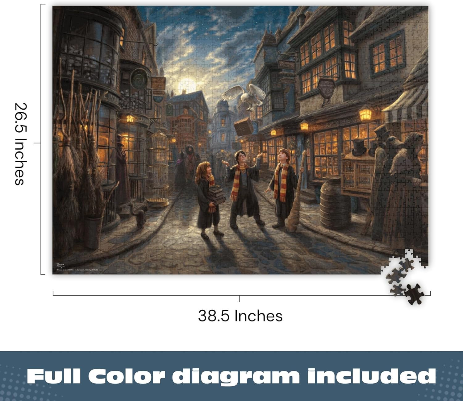Ceaco - Thomas Kinkade Studios Harry Potter Diagon Alley 1500 Piece Jigsaw Puzzle with Bonus Poster