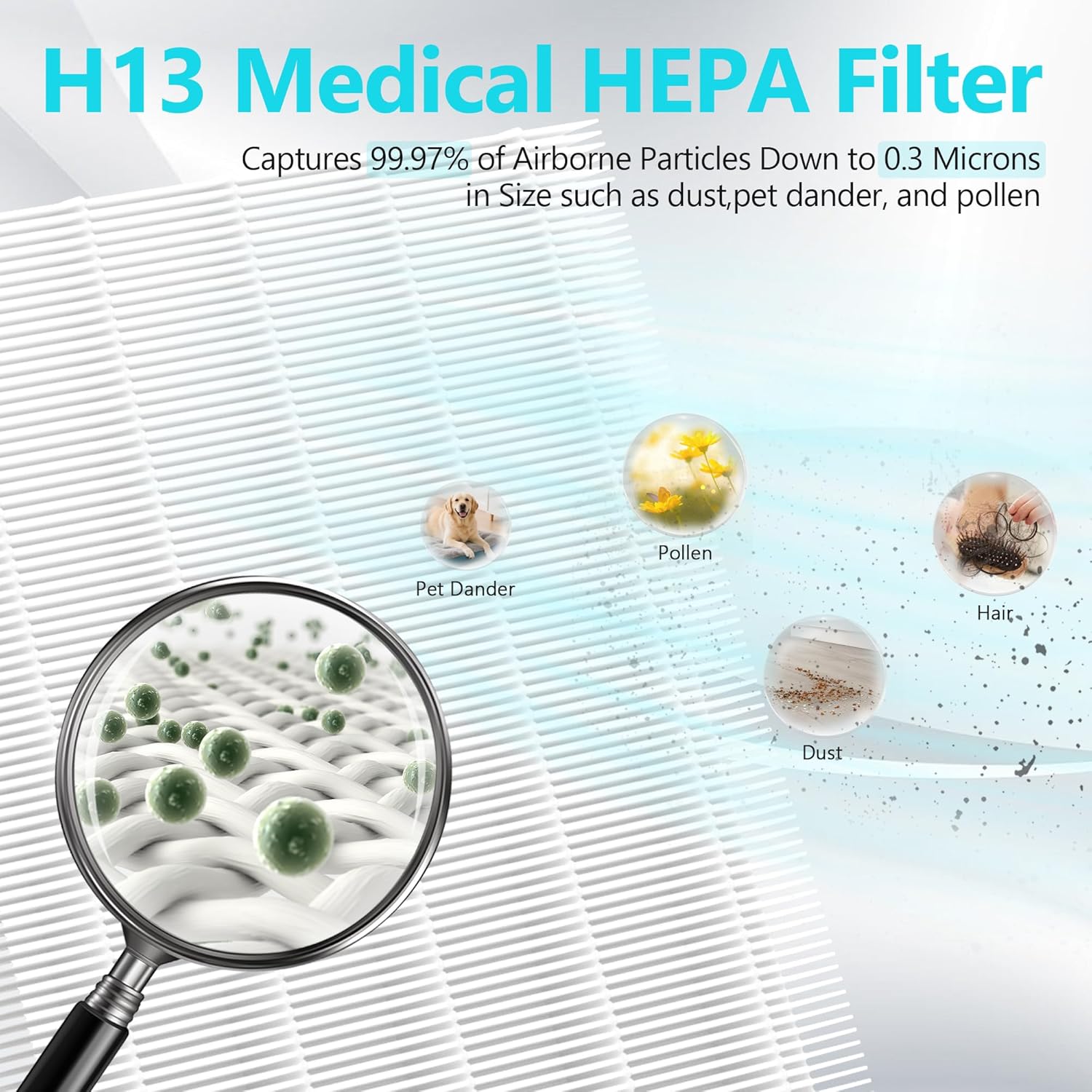 2 Packs AP2410 Replacement Filter for DBFIT AP2410 Air Purifier for Home Large Room up to 2180 Sq Ft, 2-in-1 HEPA and Activated Carbon Filter