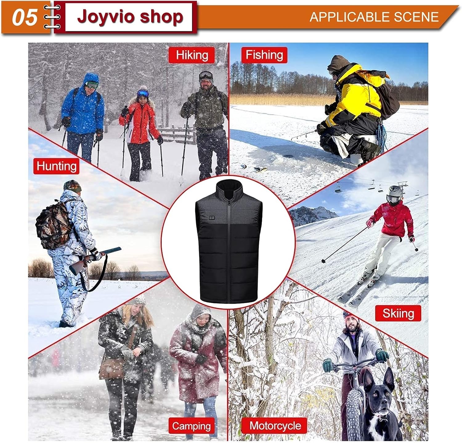 Heated Vests, Heated Body Warmer for Women/Men Heated Gilet, 3 Temperature Levels Electric Heating Jacket, Machine Washable Heated Waistcoat for Outdoors Hiking