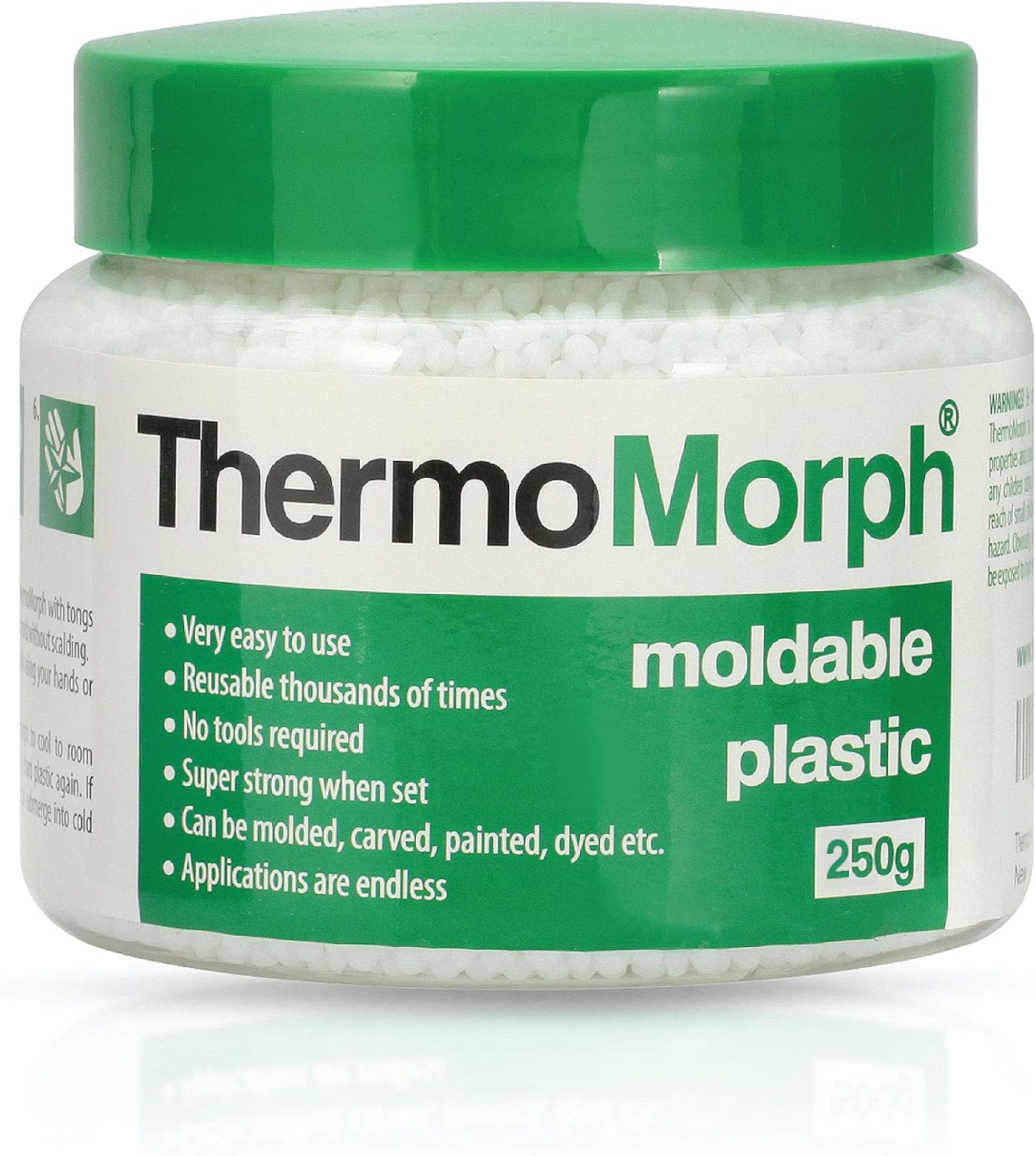 ThermoMorph Moldable Plastic Pellets - Reusable, Reheatable, Heat Pliable Thermal Molding Beads, Great for Sculpting & Crafting, Perfect for Cosplay Fake Teeth & Sharp Fangs - 8.8 oz (250g)