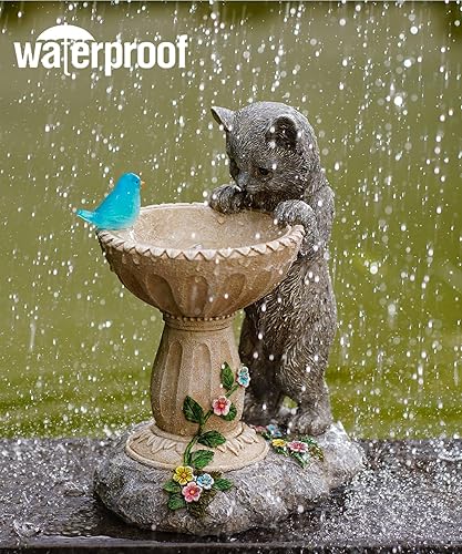 Miniatura 6 de Estatuas de gato para baño de pájaros esculturas al aire libre para jardín, césped, patio, balcón, porche, regalos únicos para madres y abuelas