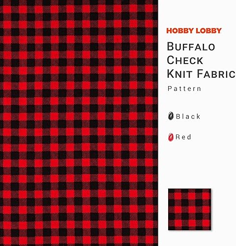 Miniatura 2 de Tela calicó de algodón a cuadros rojos y negros (2 yardas) - Tela de costura impresa por The Yard - Tela precortada ligera para coser ropa,