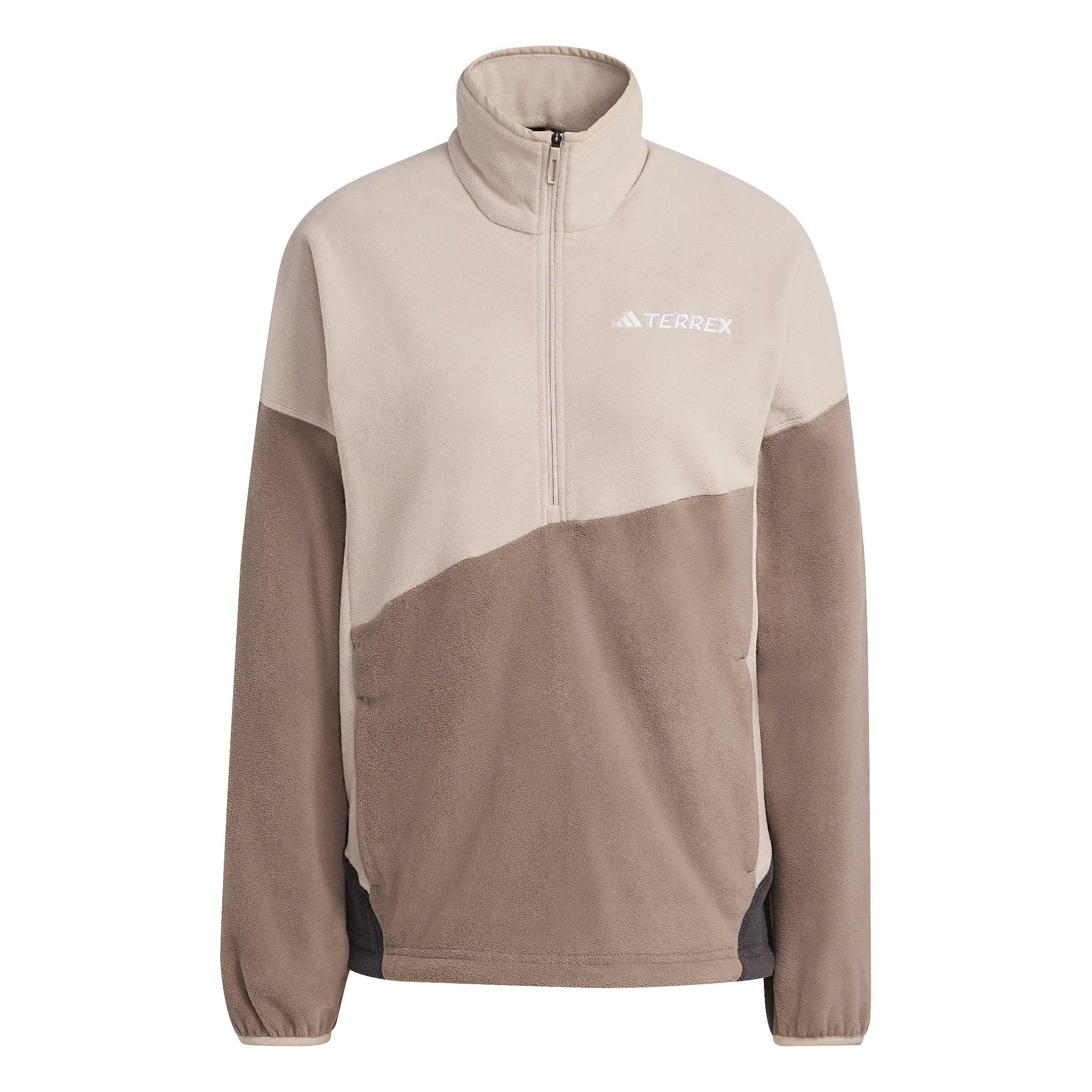 adidas Women's Terrex Multi CLIMAWARM Fleece Anorak, wonder taupe/trace brown, XS
