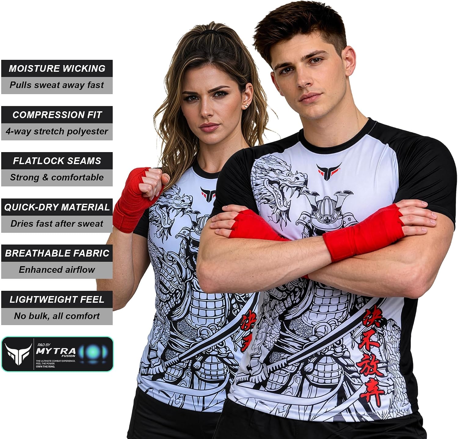 Mytra Fusion Men’s Rash Guard - 210 GSM 4-Way Stretch Compression Shirt for Boxing, MMA Muay Thai Grappling & Fitness image 2