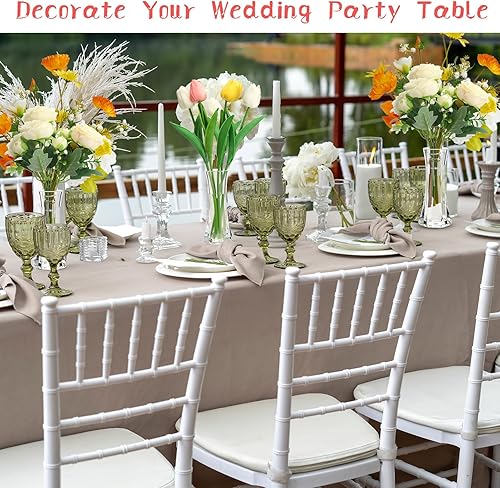 Miniatura 5 de Mumufy 24 jarrones acrílicos a granel, pequeño recipiente transparente para flores, altura irrompible, jarrón de cristal de plástico para centros de