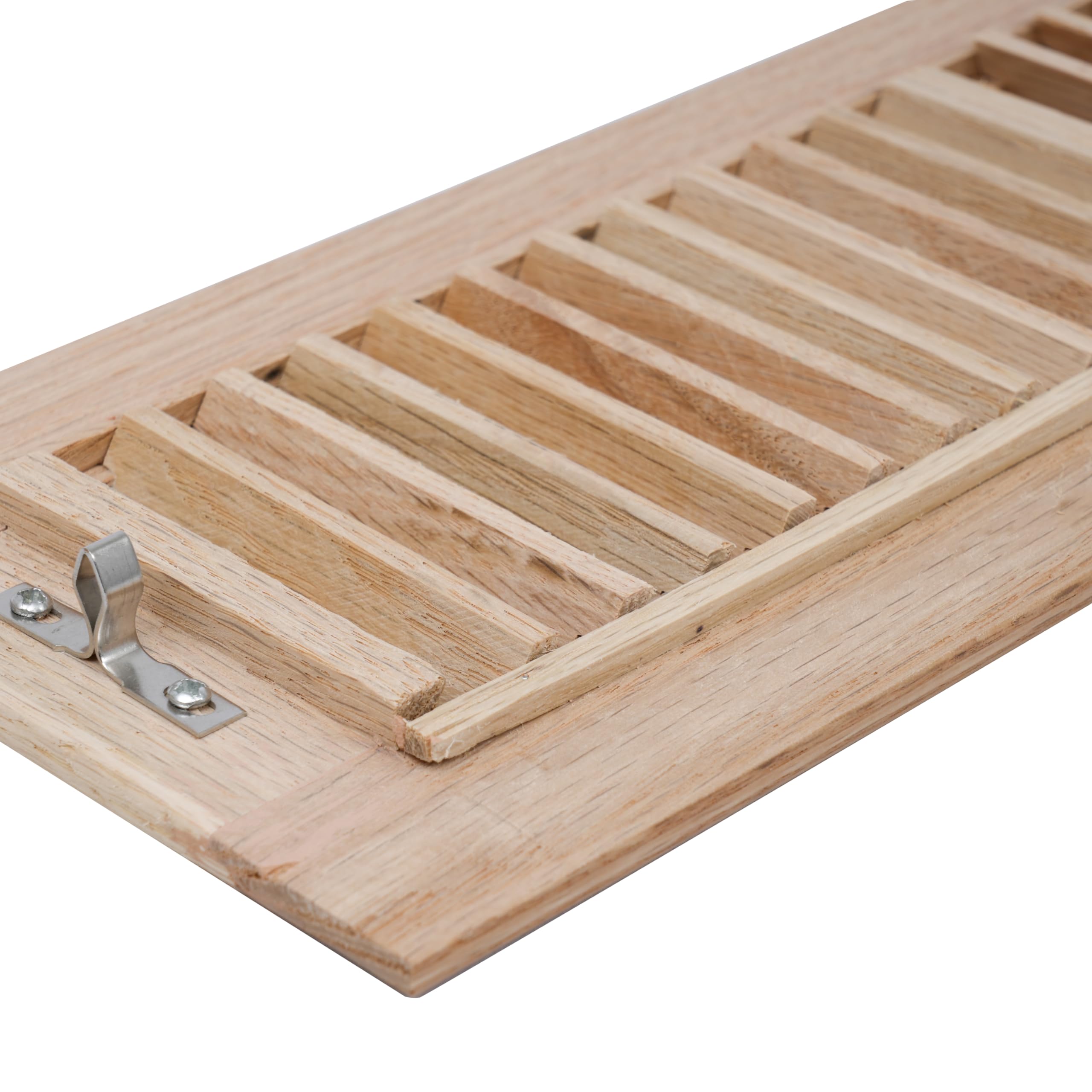 Handua Rejilla de aire de retorno de zócalo de madera de 24 pulgadas | Registro de aire decorativo para suelo | Cubierta de ventilación de madera de roble rojo natural preacabada para apertura de