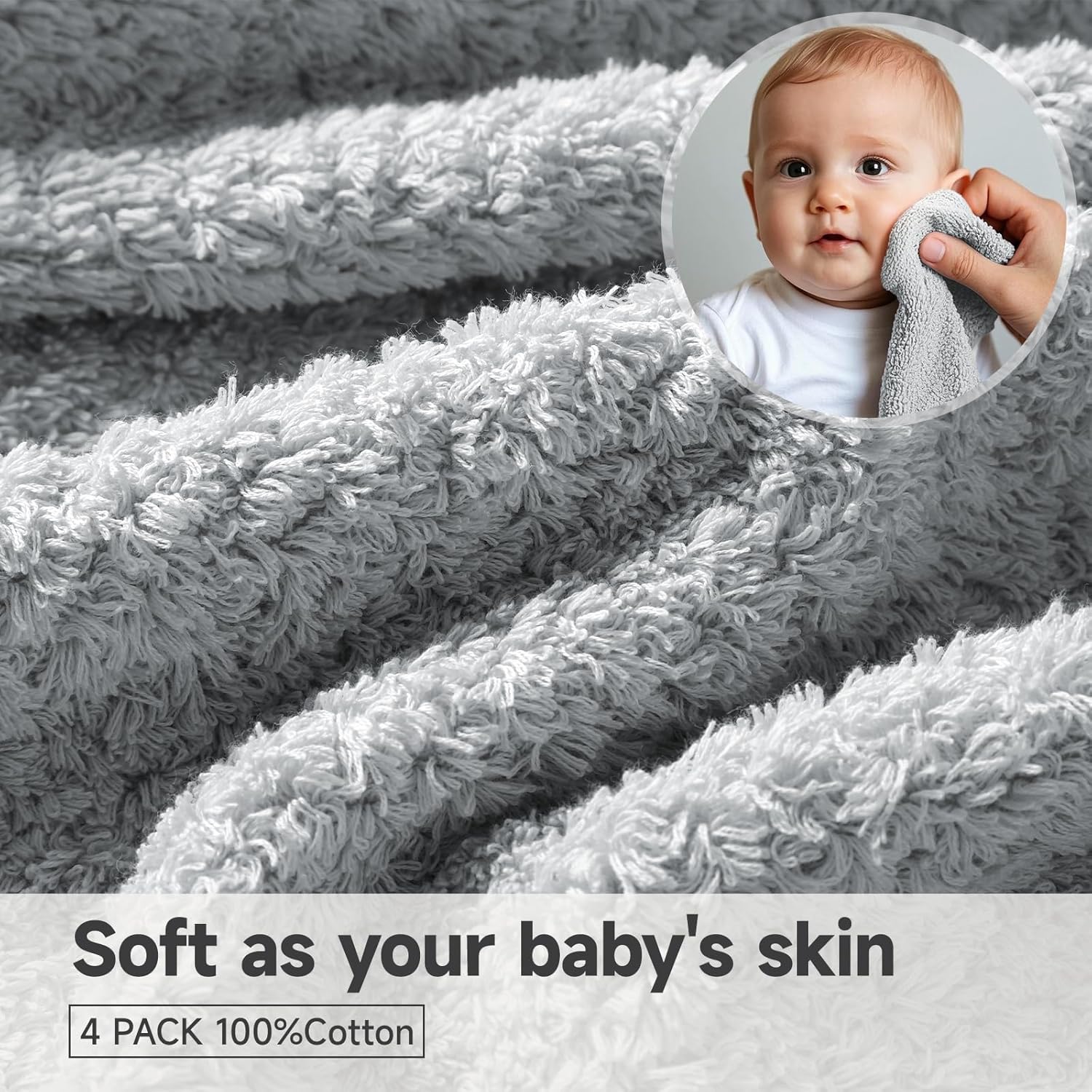 REDKISS Ultra-Plush Bath Towel Set - 900GSM Premium Thick Cotton for Bathroom & Spa, Super Absorbent Quick-Dry Bath Sheets with No Shedding (4-Piece Set for Adults, Luxury Hotel & Home Use)-Blue Lime - Image 3