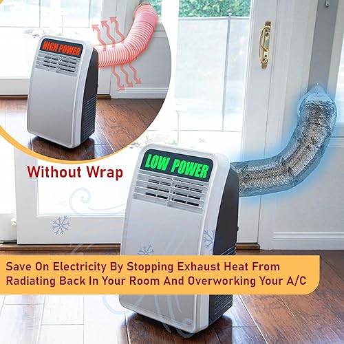 Miniatura 2 de Envoltura aislante de papel de aluminio de burbujas de 6 pulgadas x 25 pies, aislamiento de CA portátil, rollo de aislamiento de lámina reflectante,