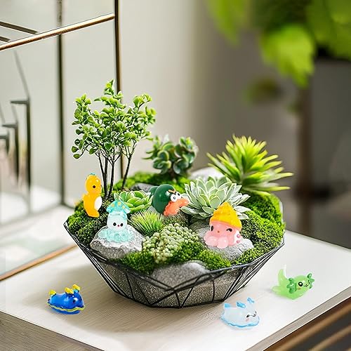 Vista 5 de JOYIN 50 Pcs Mini Ocean Resin Animals Figures, Mini Sea Animals Figurines for Aquarium Ornaments Decorations, Cute Garden Accessories, Slime Charms