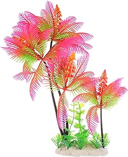 balacoo 1pc Coconuts Landscaping Cuake Simulation Water Fake Hideout Aquatic Fish Flower Scenery Plant Coconut Topper Pink Craft Palm Ornament Trees Vivid Plants Sculpture Plastic