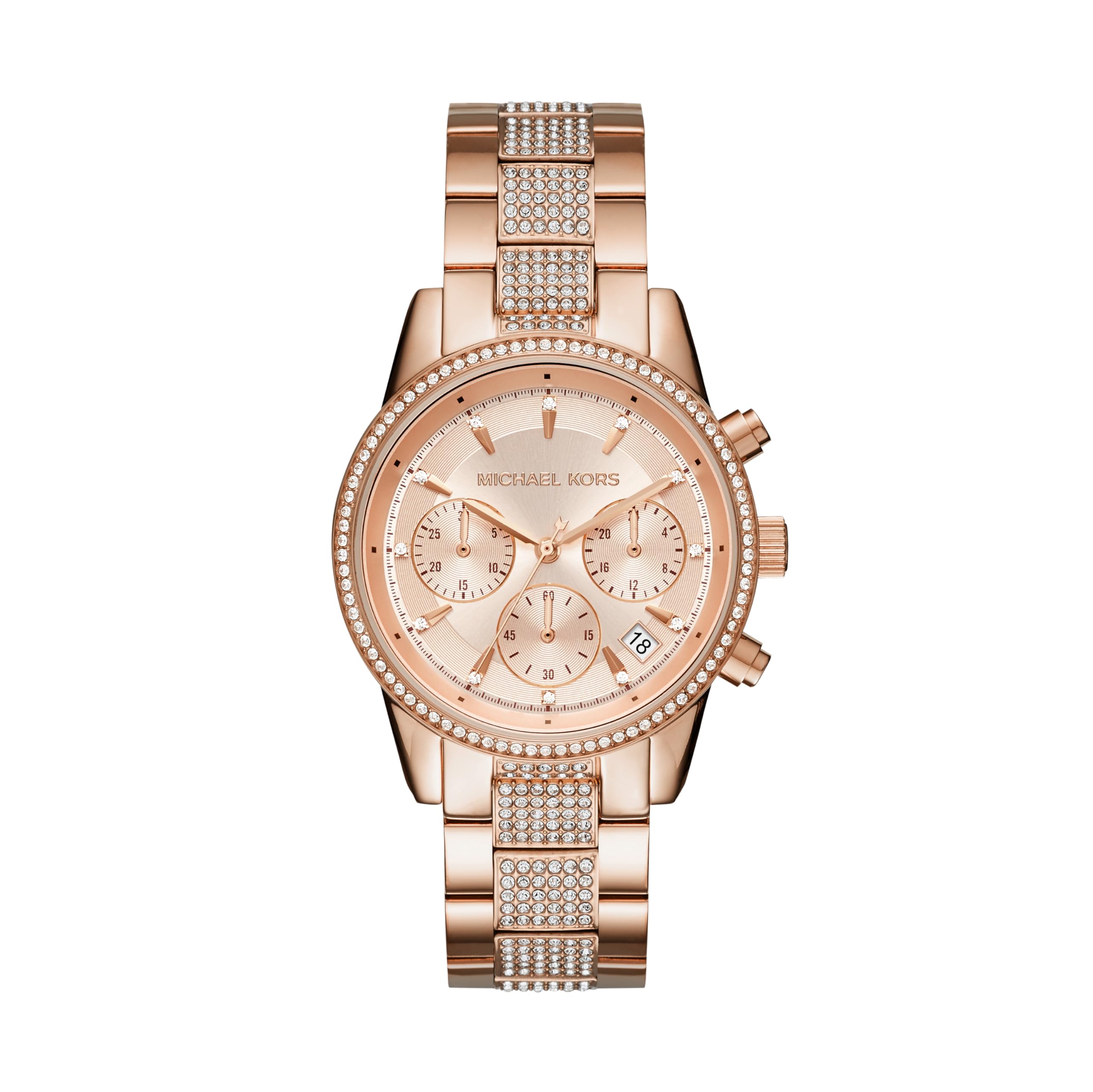Michael Kors Bryant Chronograph Women's Watch, Stainless Steel and Pavé Crystal Watch for Women