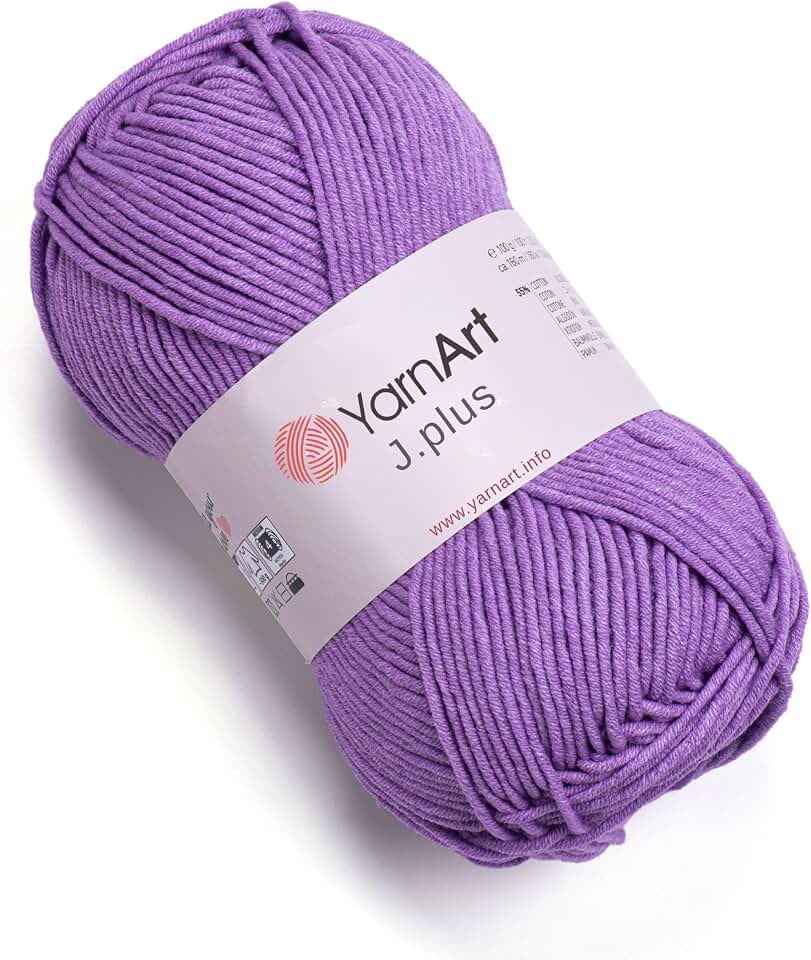 YarnArt Plus Soft Cotton Blend Yarn – 100g (3.5oz) 160m (174yds), 55% Cotton 45% Acrylic – Worsted Weight #4 – Ideal for Amigurumi, Baby Projects, Knitting & Crochet – Durable & Smooth (72)