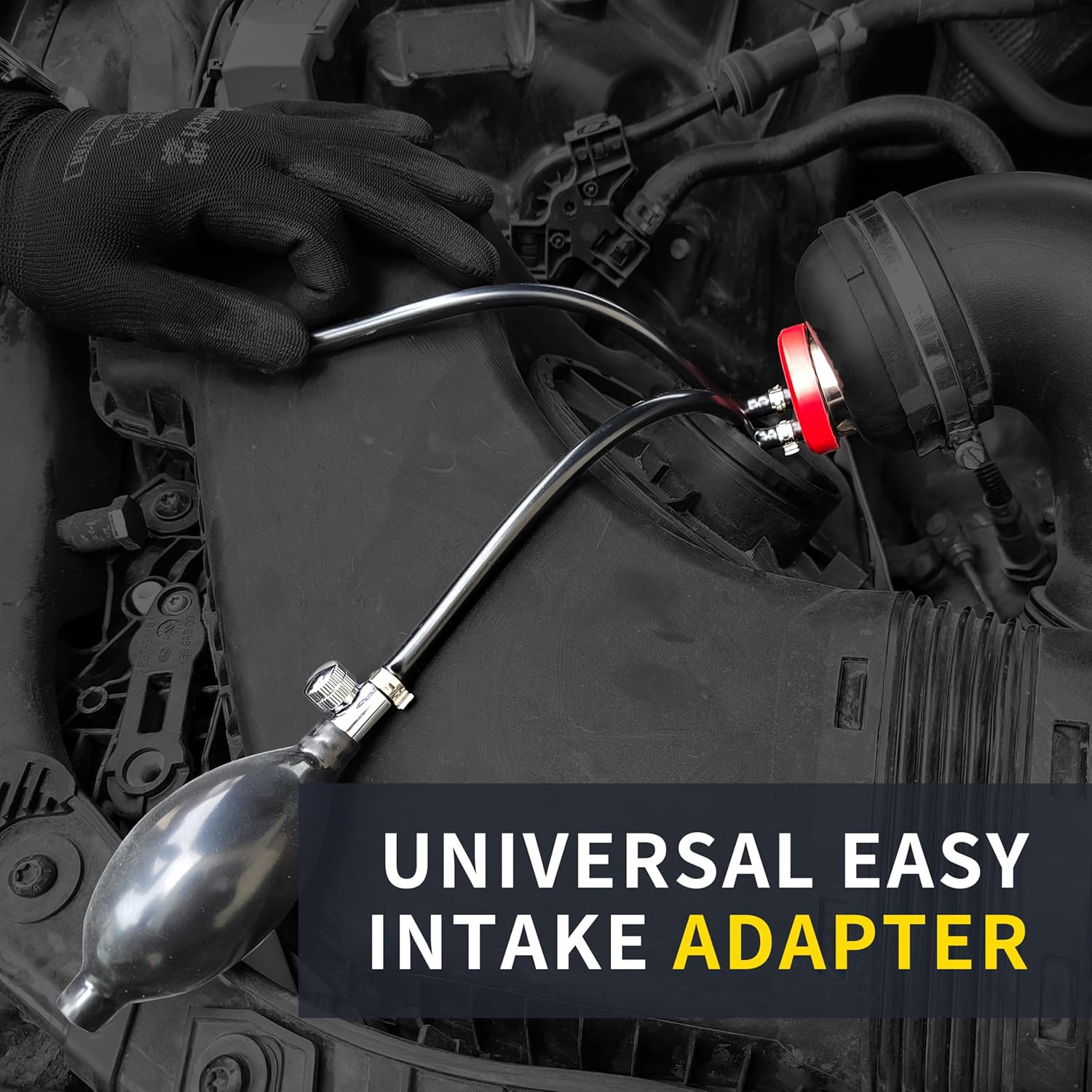 Kuntech Universal Easy Intake Adapter, Automotive Smoke Machine Inflatable Bladder, for 12V Vehicle Pipes Fuel Leakage Detector Diagnostic Tester, Vehicle Fuel Leakage Detector Diagnostic