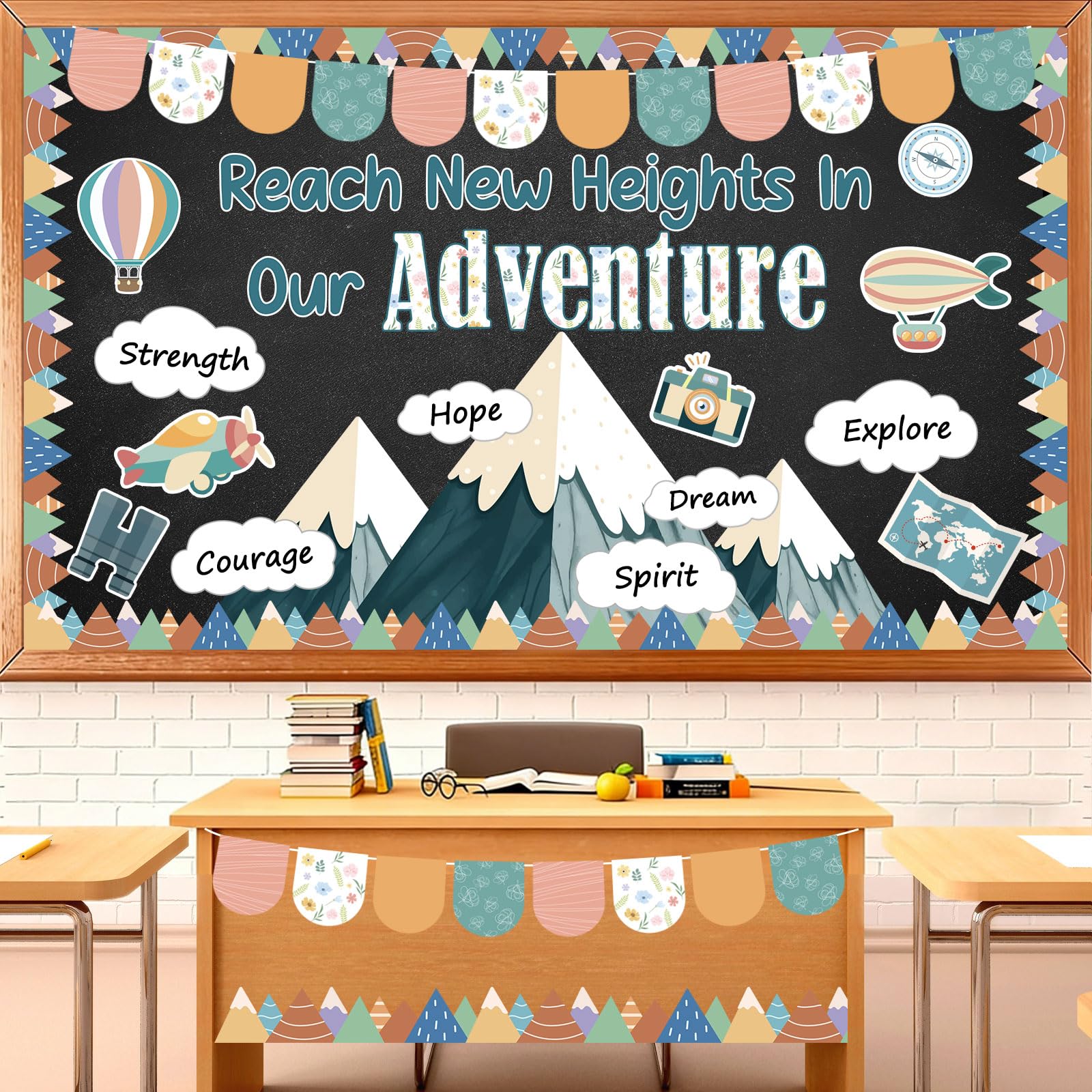 Tableau d'affichage sur le thème du voyage pour décoration murale classe