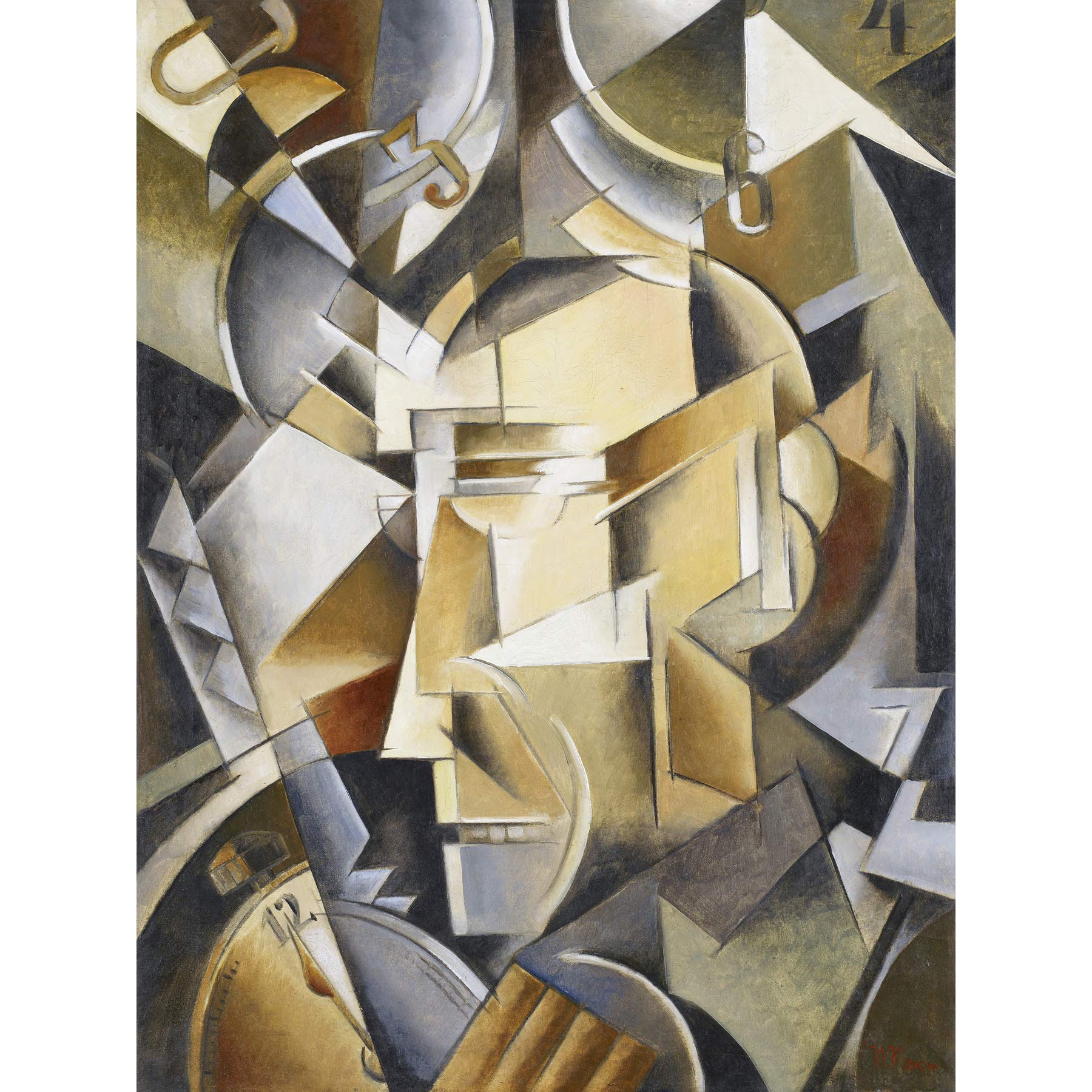 Kliun The Clockmaker Face Abstract Painting Large Wall Art Print Canvas Premium Mural