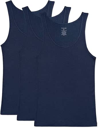 Texere Men's Bamboo Viscose Ribbed Tank (Remie, Midnight Blue, S) Gift ...