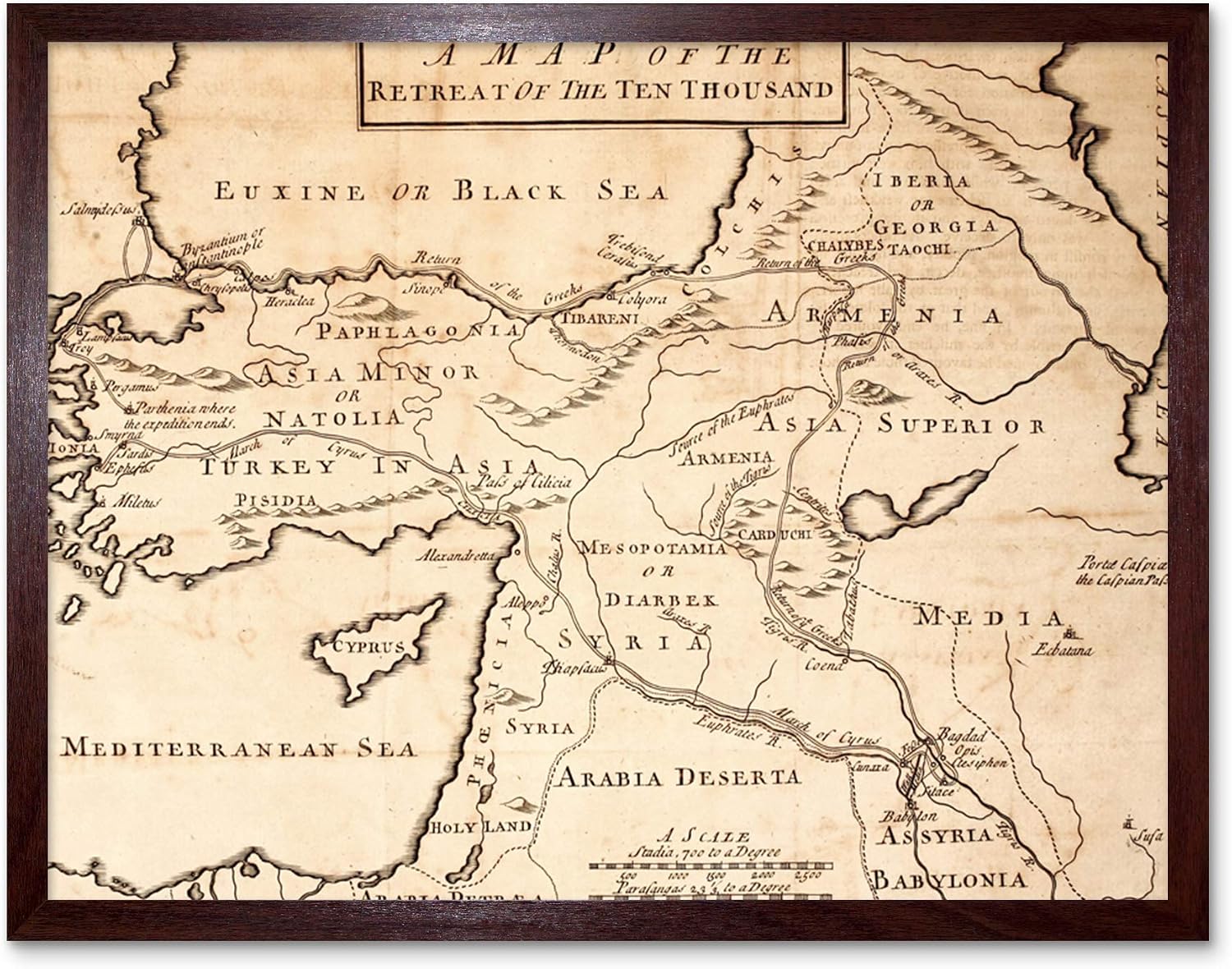 Rollin Map 1768 Greek Ten Thousand Retreat Anatolia 400BC Unframed Wall Art Print Poster Home Decor Premium