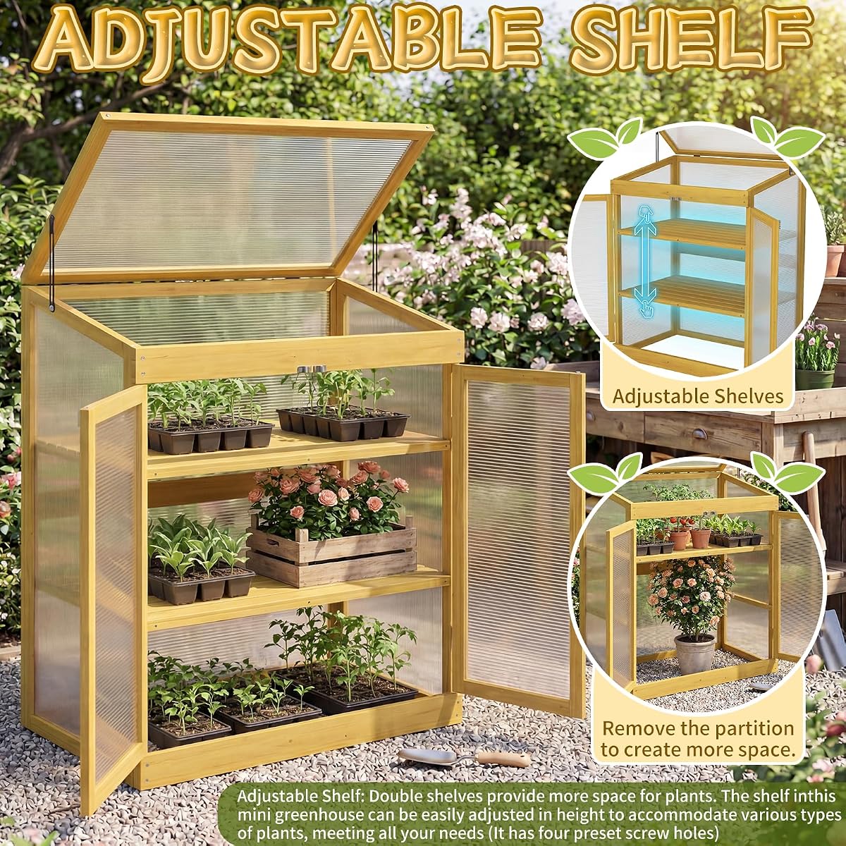 Planta Greenhouse Mini Greenhouse with Wooden Frame view 3